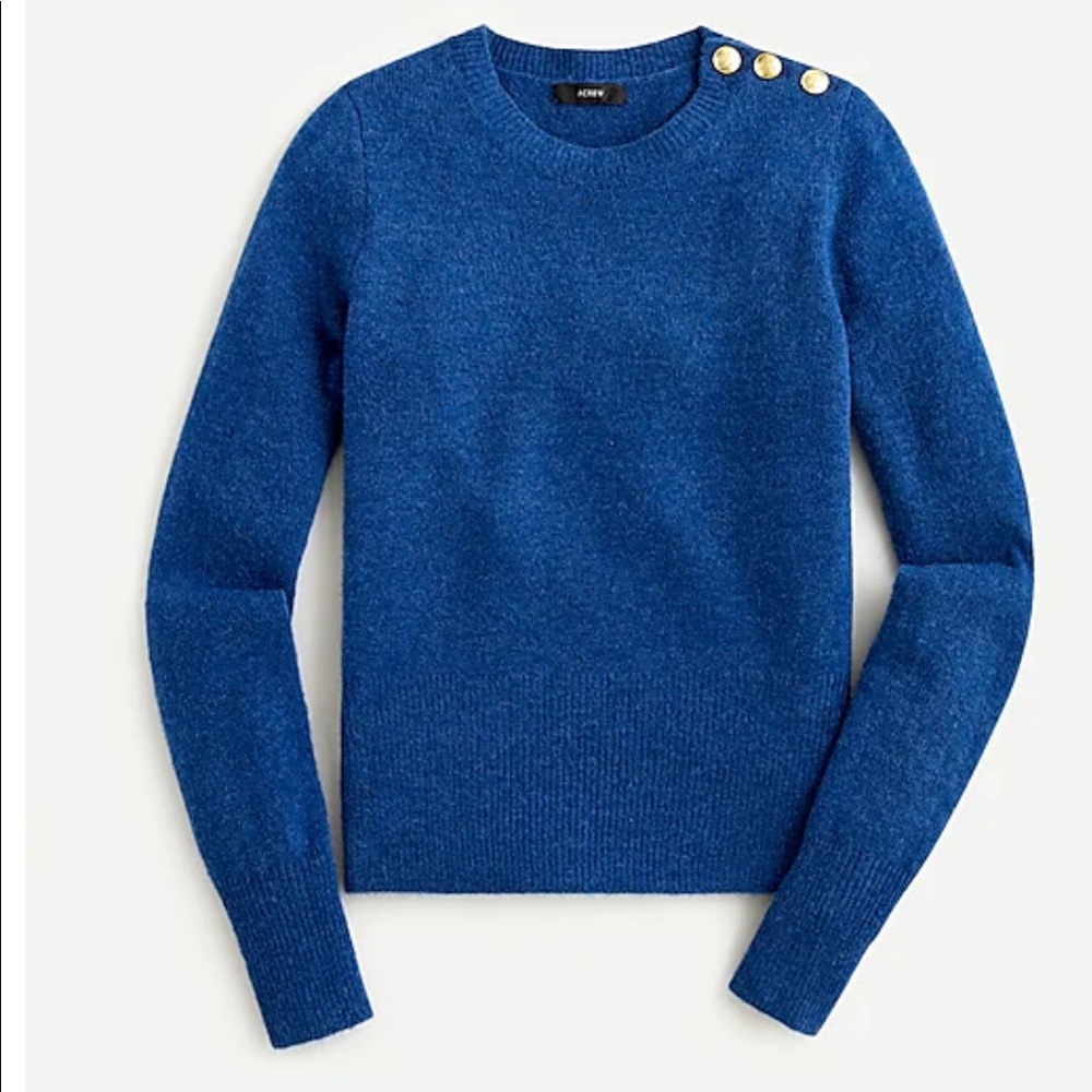 NWT JCrew Crewneck sweater w/ shoulder button